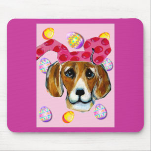 EASTER BUNNY BEAGLE MOUSE MAT