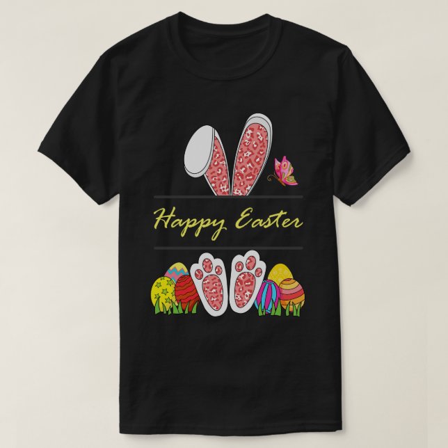 Easter Bunny Beautiful Easter Eggs  T-Shirt (Design Front)
