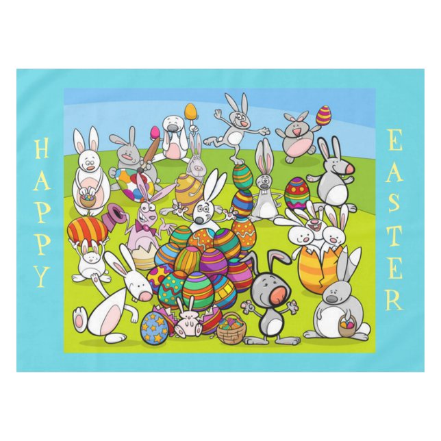 Easter Bunny Big Egg Hunt Tablecloth (Front (Horizontal))