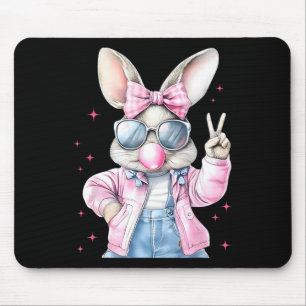 Easter Bunny Blowing Gum Happy Easter Bunnie Sungl Mouse Mat