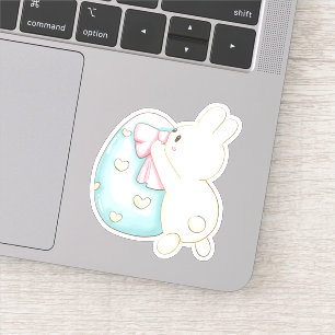Easter Bunny Blue Egg Cute Vinyl Sticker