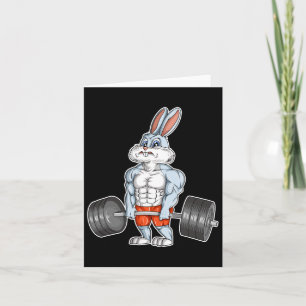 Easter Bunny Bodybuilding Gym Fitness Workout T Sh Card