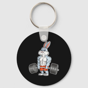 Easter Bunny Bodybuilding Gym Fitness Workout T Sh Key Ring