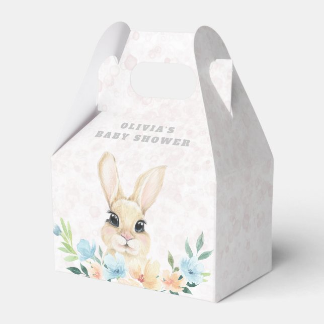 Easter Bunny Boho Rainbow Girl Baby Shower Favour Box (Front Side)