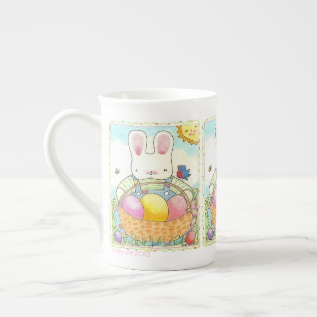 Easter Bunny Bone China Mug (Left)