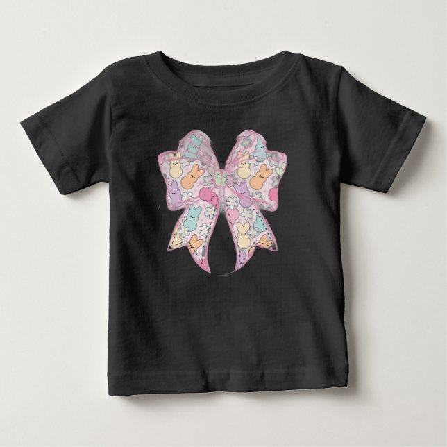Easter Bunny Bow Baby T-Shirt (Front)