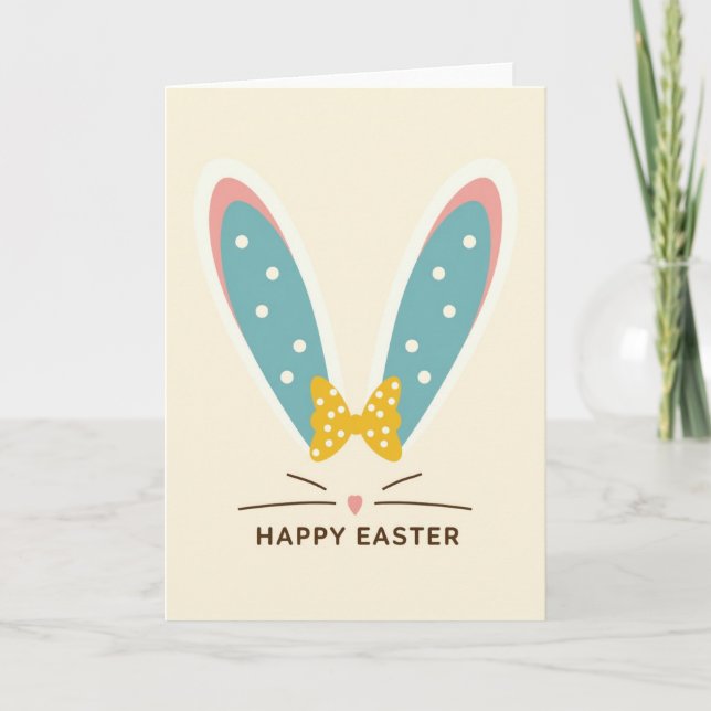 Easter Bunny Bow Tie Card (Front)