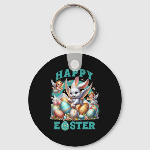 Easter Bunny Boy's Shirt Easter Bysket Girls Top Key Ring