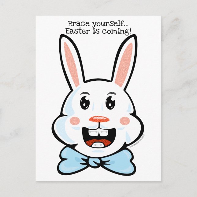 Easter Bunny Braces Postcard (Front)