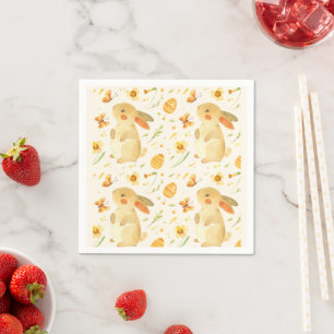 Easter Bunny & Butterflies Napkin