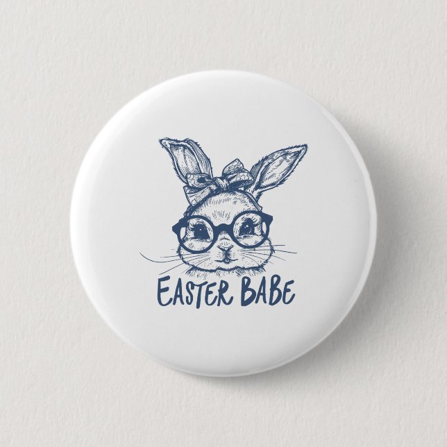 Easter Bunny Bybe Happy Easter Day  6 Cm Round Badge (Front)