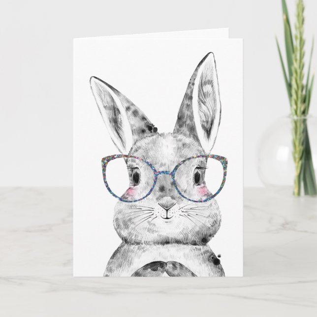 Easter, Bunny card, Bunny note card, thank you (Front)