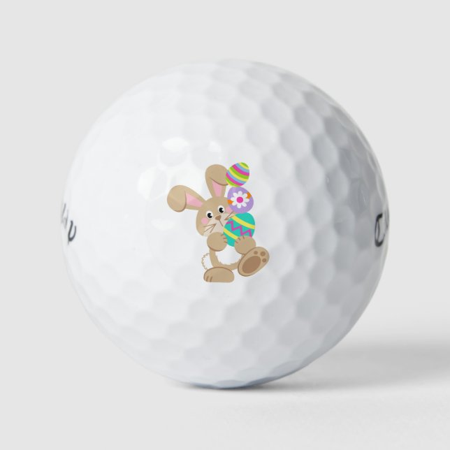 Easter Bunny Carrying Eggs Design Callaway Warbird Golf Balls (Front)