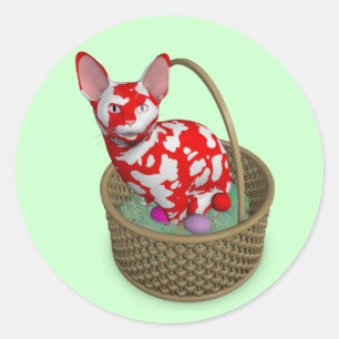 Easter Bunny Cat Classic Round Sticker