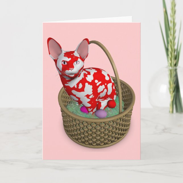 Easter Bunny Cat Holiday Card (Front)