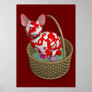 Easter Bunny Cat Poster
