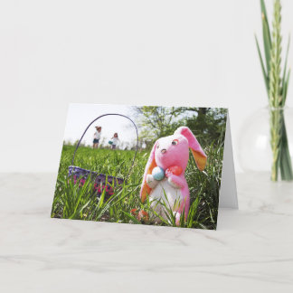 Easter Bunny Caught By Children Easter Card