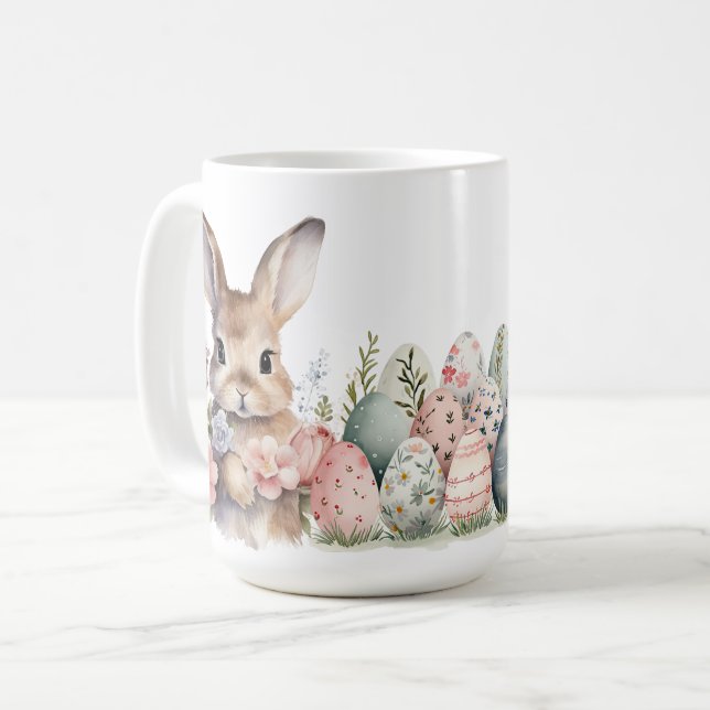 Easter Bunny Ceramic Mug (Front Left)