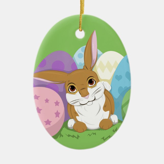 Easter Bunny Ceramic Tree Decoration (Front)