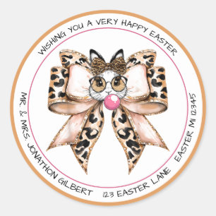 Easter Bunny Chic Classic Round Sticker