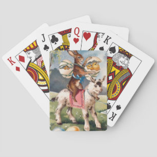 Easter Bunny Chick Colored Painted Egg Goat Playing Cards