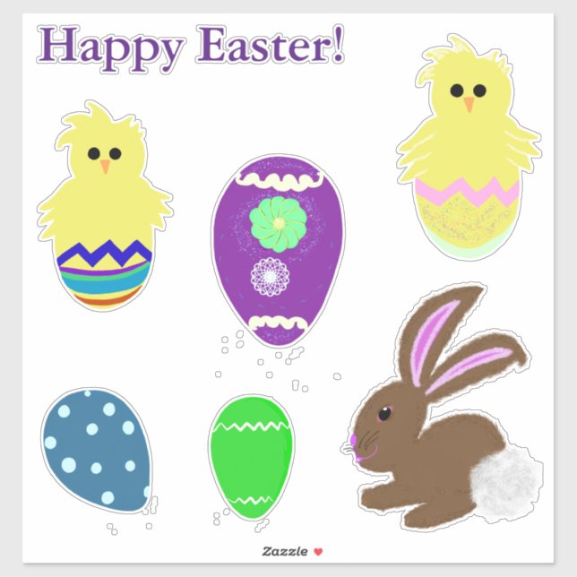 Easter Bunny Chick Eggs Laser Cut Vinyl (Sheet)