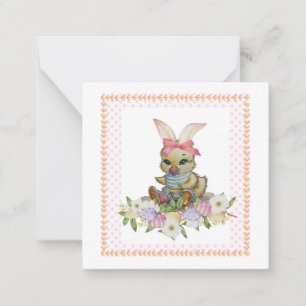 Easter Bunny Chick (post card style) Greeting