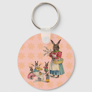Easter Bunny Chicken Bunny Eggs Key Ring