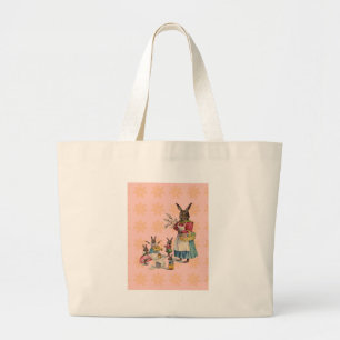 Easter Bunny Chicken Bunny Eggs Large Tote Bag