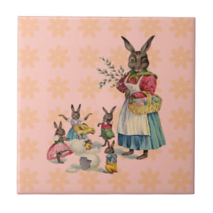 Easter Bunny Chicken Bunny Eggs Tile