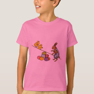 Easter Bunny chickens eggs illustration T-Shirt