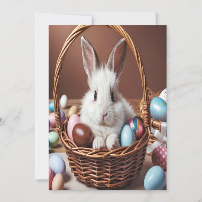 Easter Bunny Chocolate Egg Invitation (Front)