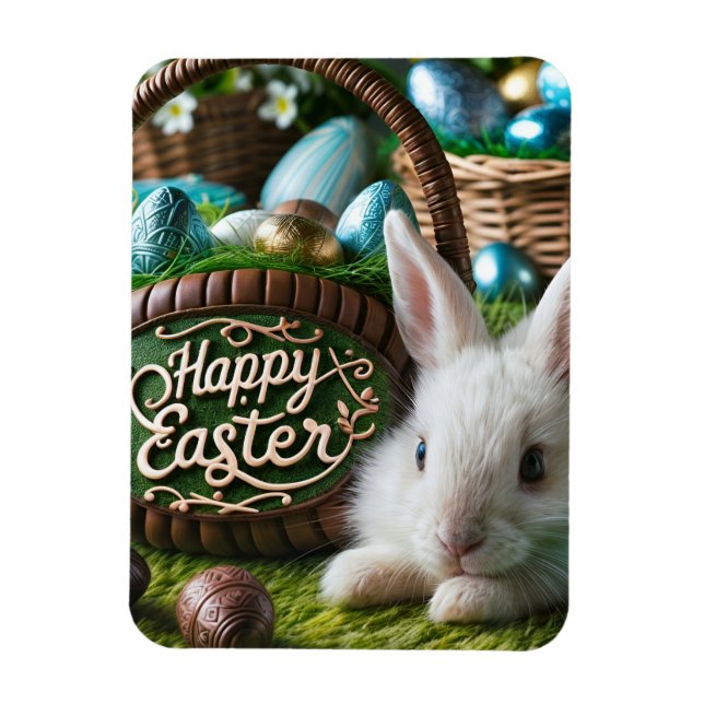 Easter Bunny Chocolate Egg Magnet (Vertical)