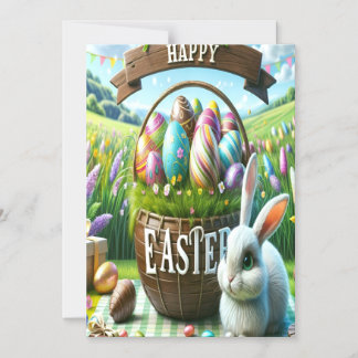 Easter Bunny Chocolate Egg Magnetic Invitation