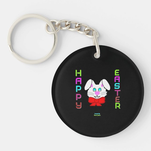 Easter Bunny Circle Key Chain (Front)