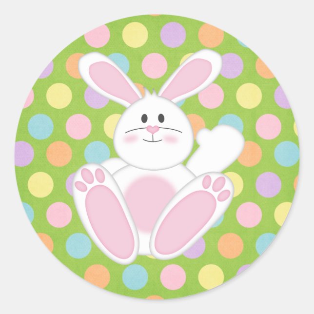 Easter Bunny Classic Round Sticker (Front)