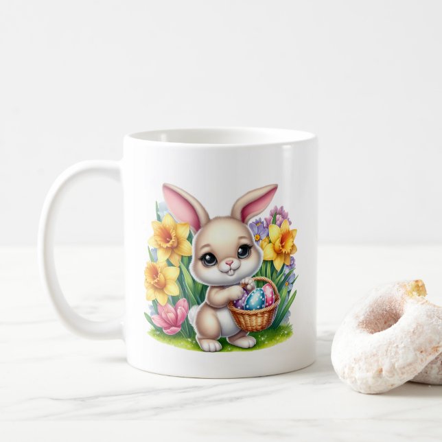 Easter Bunny  Coffee Mug (With Donut)