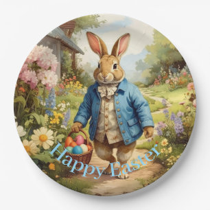Easter Bunny Collecting Easter Eggs Paper Plate