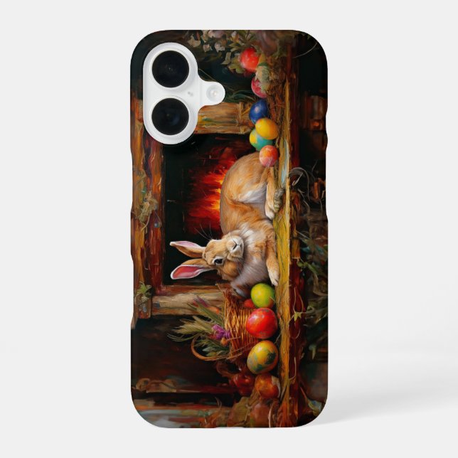Easter Bunny Colorful Easter eggs  iPhone 16 Case (Back)