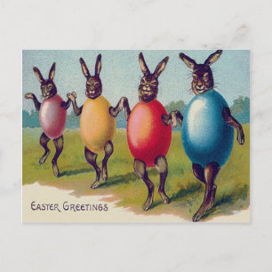 Easter Bunny Coloured Egg Costume Holiday Postcard