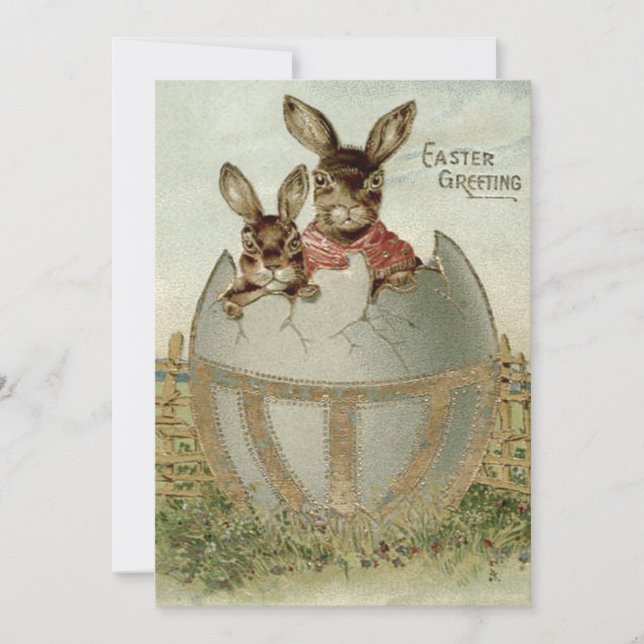 Easter Bunny Coloured Egg Farm Invitation (Front)
