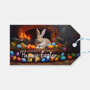 Easter Bunny Colourful Easter eggs Happy Easter Gift Tags