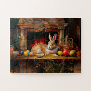 Easter Bunny Colourful Easter eggs Jigsaw Puzzle