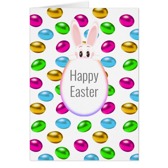 Easter Bunny & Colourful Eggs  (Front)