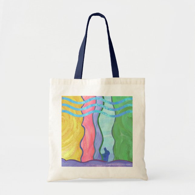 Easter Bunny Colourful Pattern Personalised Tote Bag (Front)