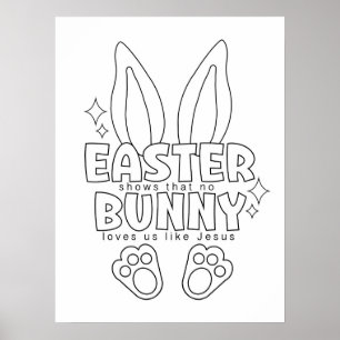 Easter Bunny Colouring Page Poster