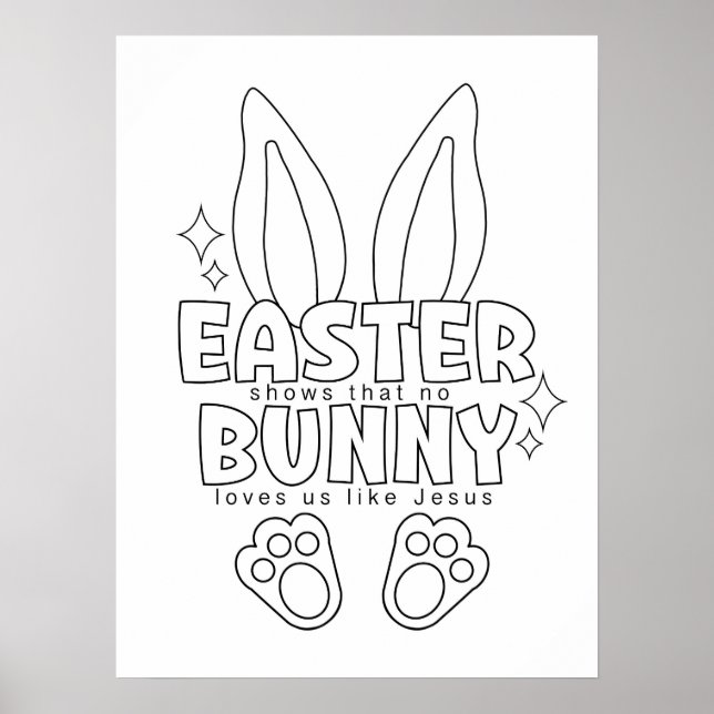 Easter Bunny Colouring Page Poster (Front)