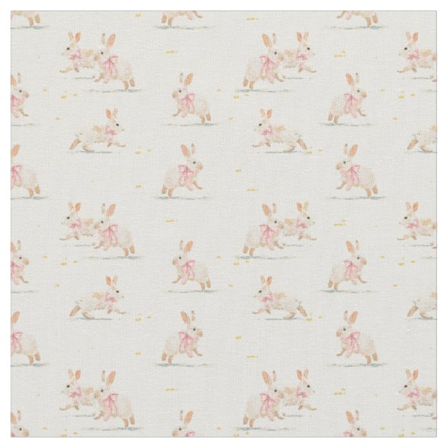 Easter bunny coquette pink fabric (Close Up)
