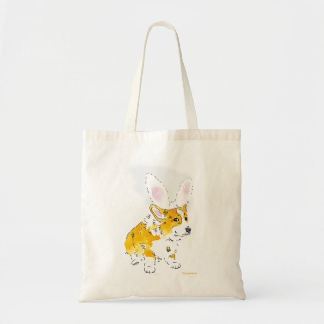 Easter Bunny Corgi Tote Bag (Front)