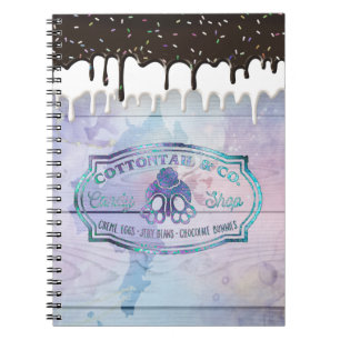 Easter Bunny Cottontail Candy Shop Sign Chocolate  Notebook
